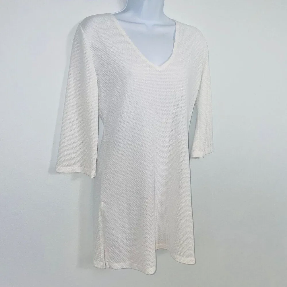 J Valdi Womens S Cover Up White Swim Dress Beach Casual Summer